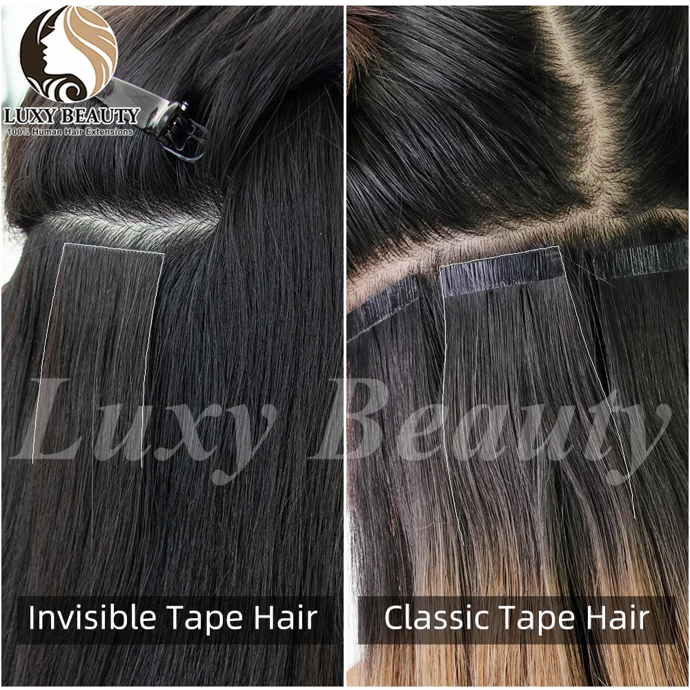 Коричневые невидимые ленточные – обзор и цена Invisible Tape In Extensions Real Hair