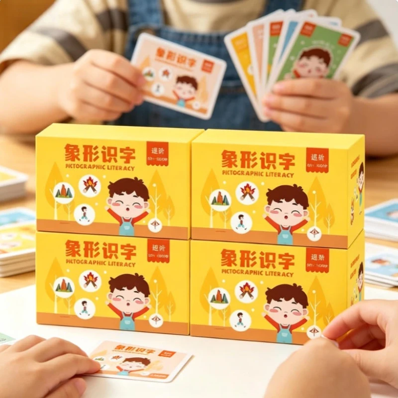 

200 Double-Sided Chinese Flashcards 400 Vocabulary Words with Illustrated Mandarin Characters Memory Matching Game for Kids