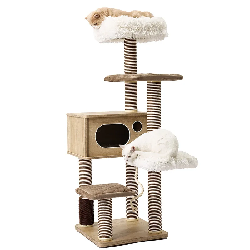 

Cat climbing frame, nest tree, one-piece, toy, jumping platform, simple, solid wood