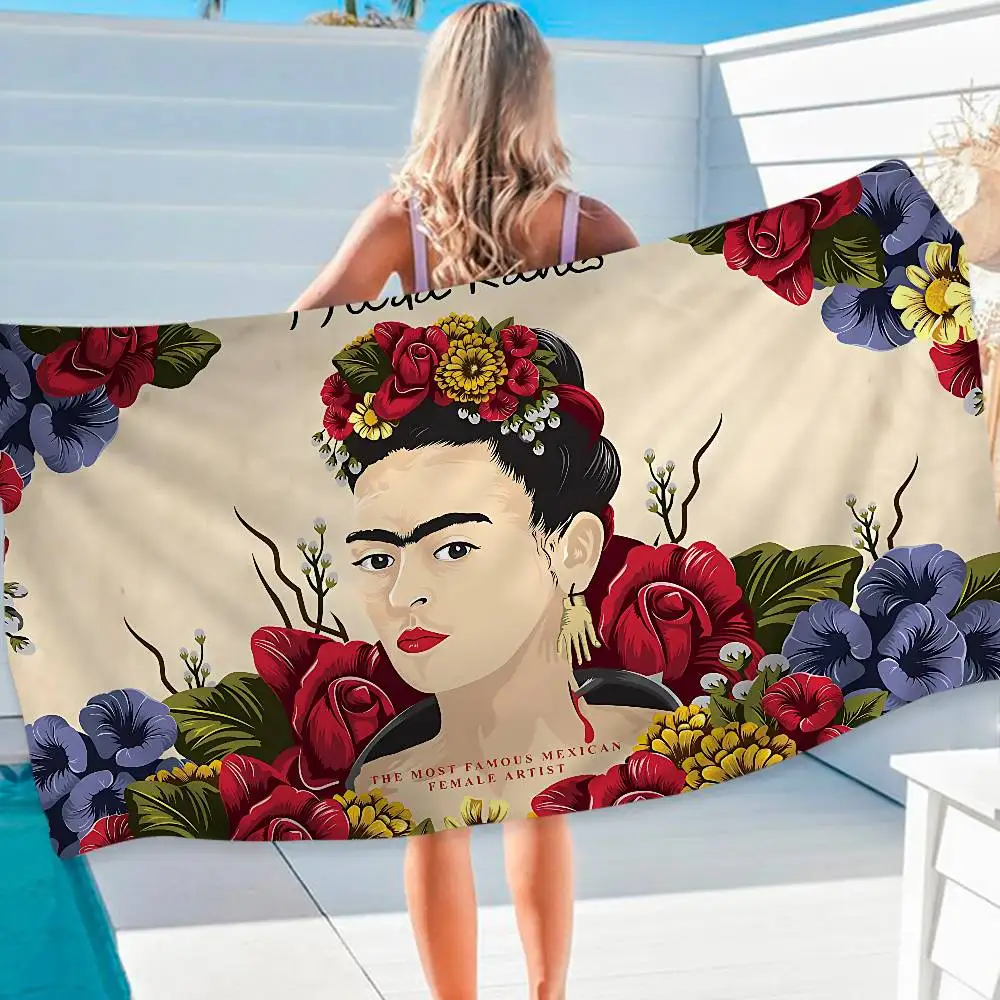 Toalla de playa de microfibra F-Frida K-Kahlo Art, absorbente, de secado rápido, suave, para yoga, natación, resort, escalada en montaña