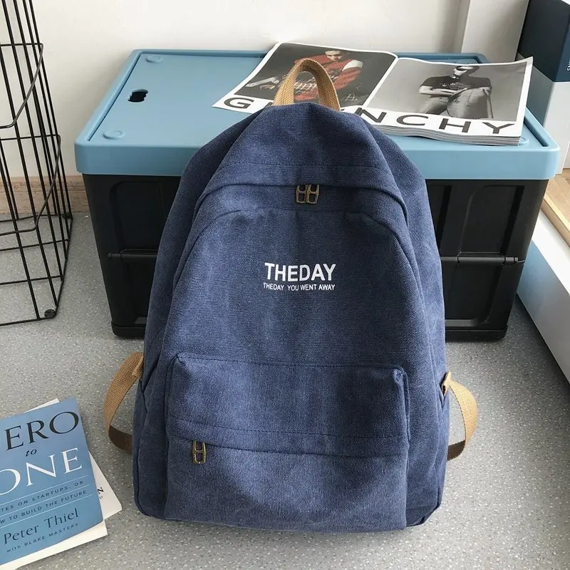 

College Student Canvas Backpack Children Backpacks for Boy Simple Travel Bags Large Capacity Casual Backpack Sports Bag Mochila