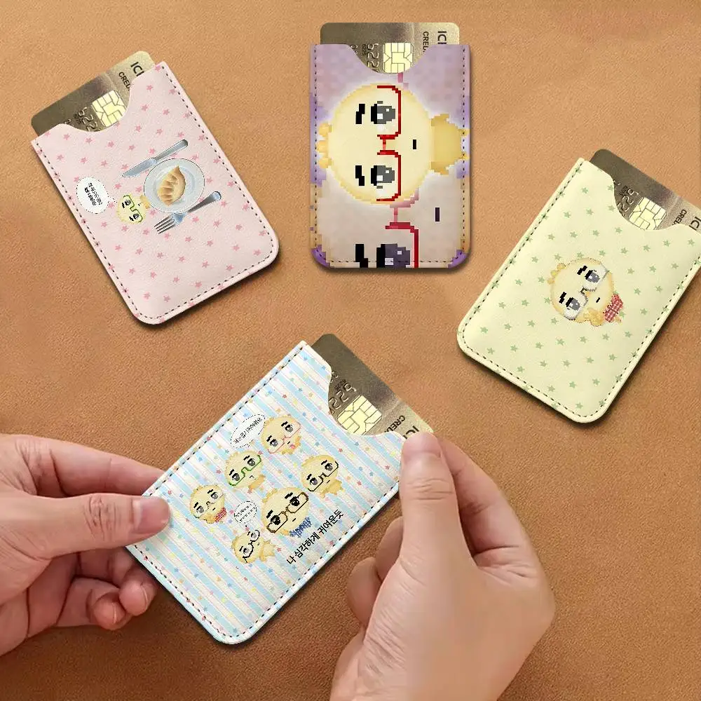 Cute A-Angyengmandu PU Leather Card Holder Sleeve for Credit Cards,Secure/Slim Design, Travel Storage Essentials