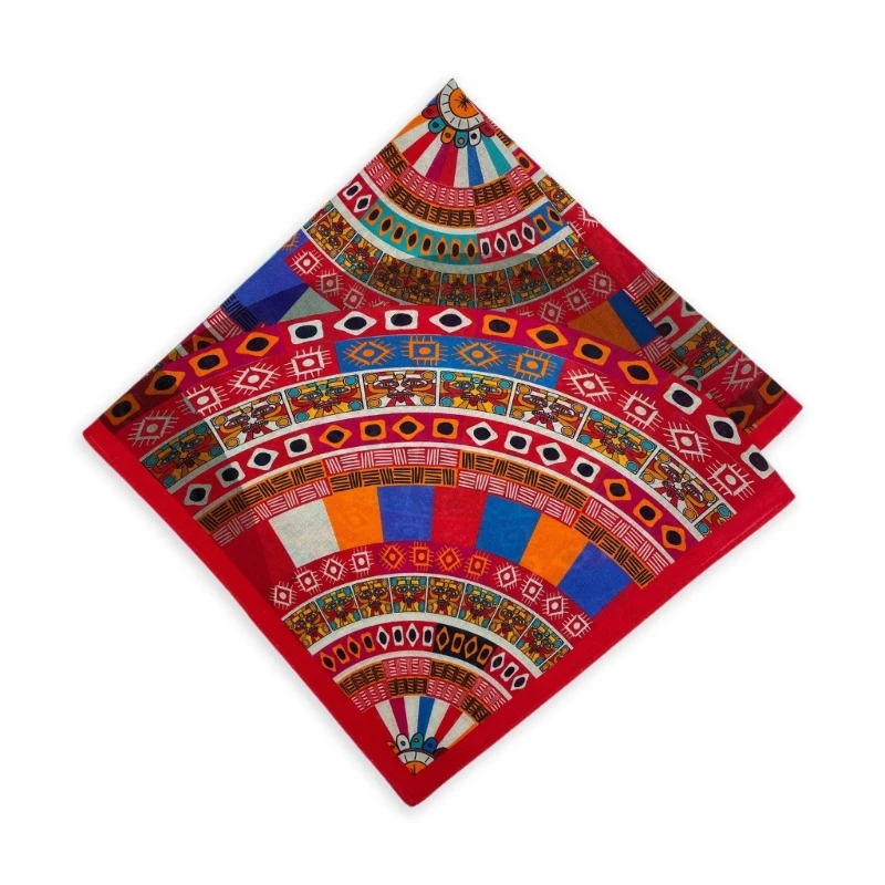 Ethnic Geometric Print Bandana Hiphop Kerchiefs Elastic Bandana Travel Stage Performances Taking Photo Headscarf