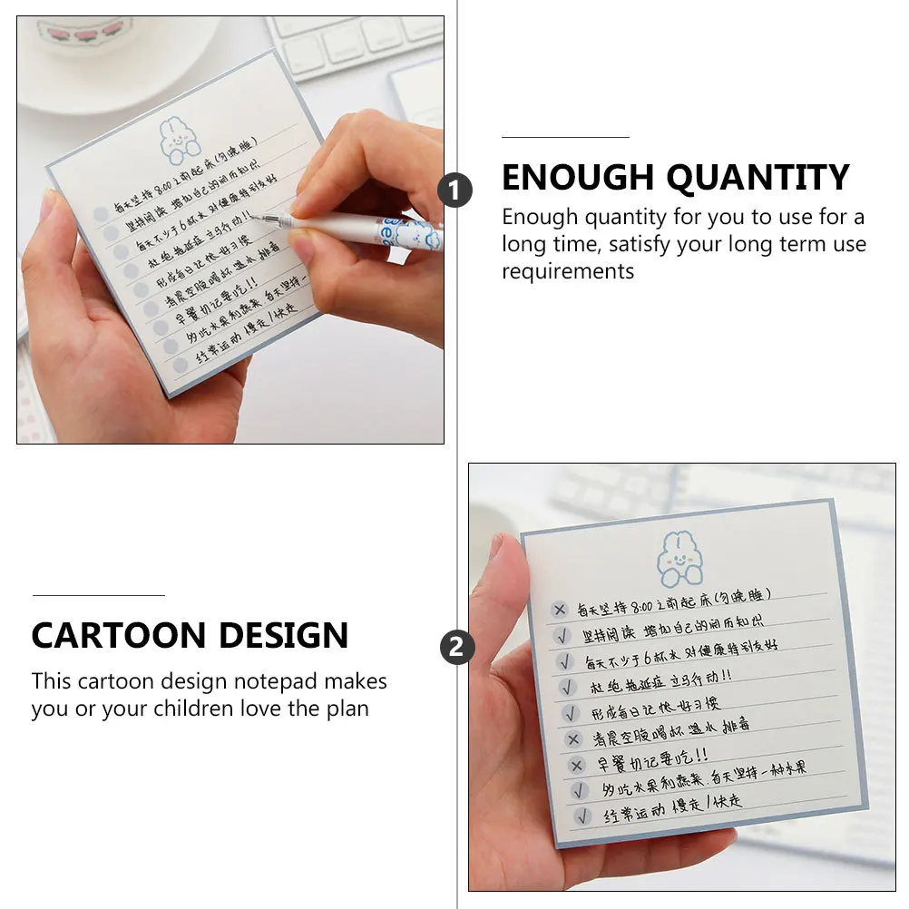 

2pcs Cartoon Notepad Thick Paper Memo Pads For Kids Diy Office School Stationery Schedule Books Students Notepad Portable Memo