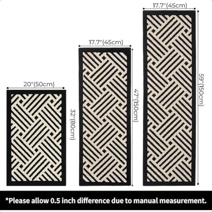 Kitchen Mats for Floor Kitchen Rugs Non Slip Washable Runner Rugs for Kitchen Floor 47" x 17.7" Stain Resistant Comfort Standin