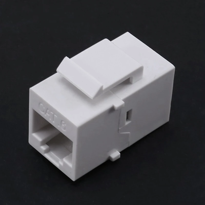 RJ45 Connector Jack Cat6 RJ45 Extension Coupler Ethernet Network LAN Cat 6 Coupler Jacks Extend Adapter(White)-A69M view 3