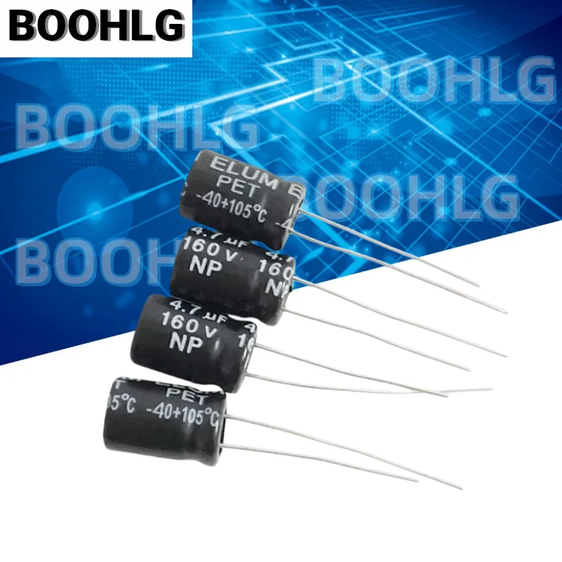 10PCS Treble crossover NP Non-Polar Audio Electrolytic Capacitor 160V 4.7UF 8X11mm