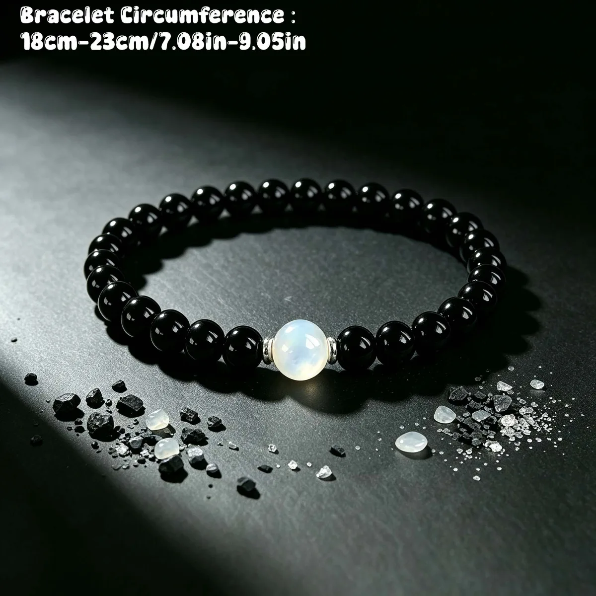 Menopausal obsidian and moonstone bead bracelets help maintain emotional balance, fashionable wrist jewelry for men and women