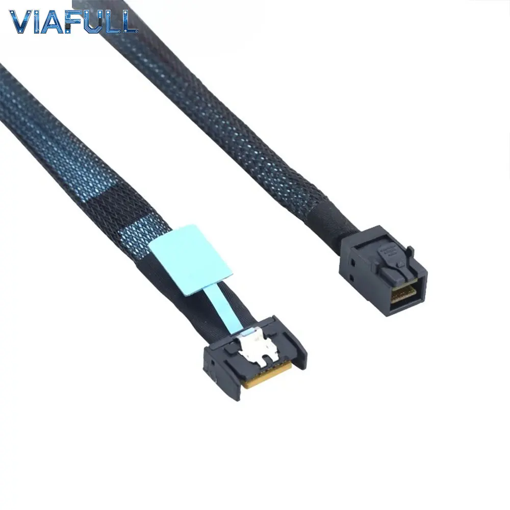 MCIO SFF-8654 4i to Mini SAS HD SFF-8643 Cable, PCIe 5.0 Gen5 12Gbps Server Data Adapter, Copper Internal Wire 0.5M 0.8M 1M
