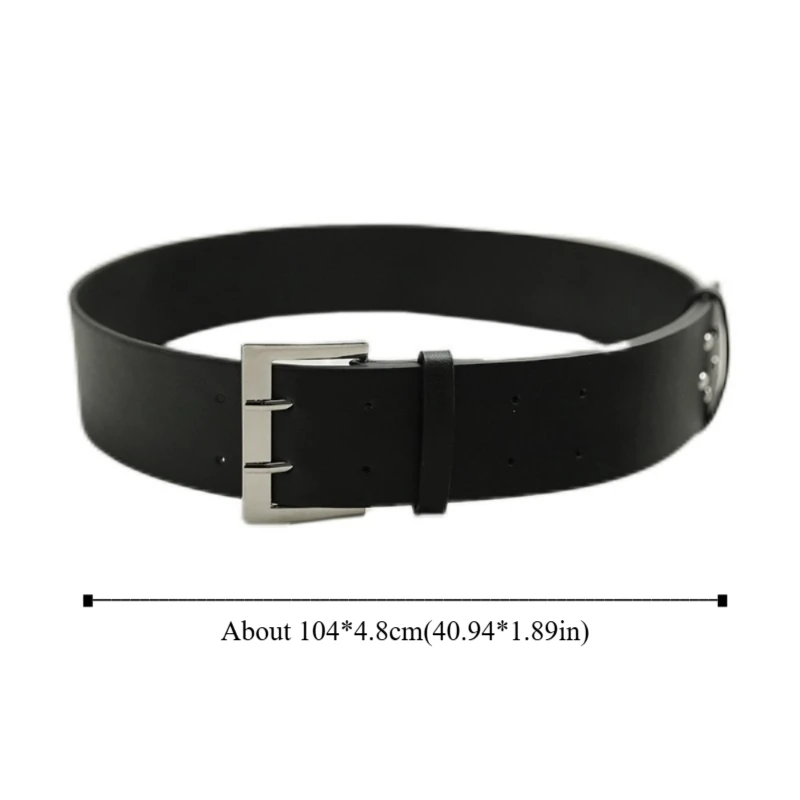 Nuevo Cinturón coreano para mujer, cinturón ancho Y2k en blanco y negro, cinturón vaquero para vestido de nicho de cuero Pu, cinturón para