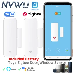 Tuya Zigbee WiFi Door Sensor Window Contact Battery Included APP Remote Control Compatible With Alexa Google Assistant