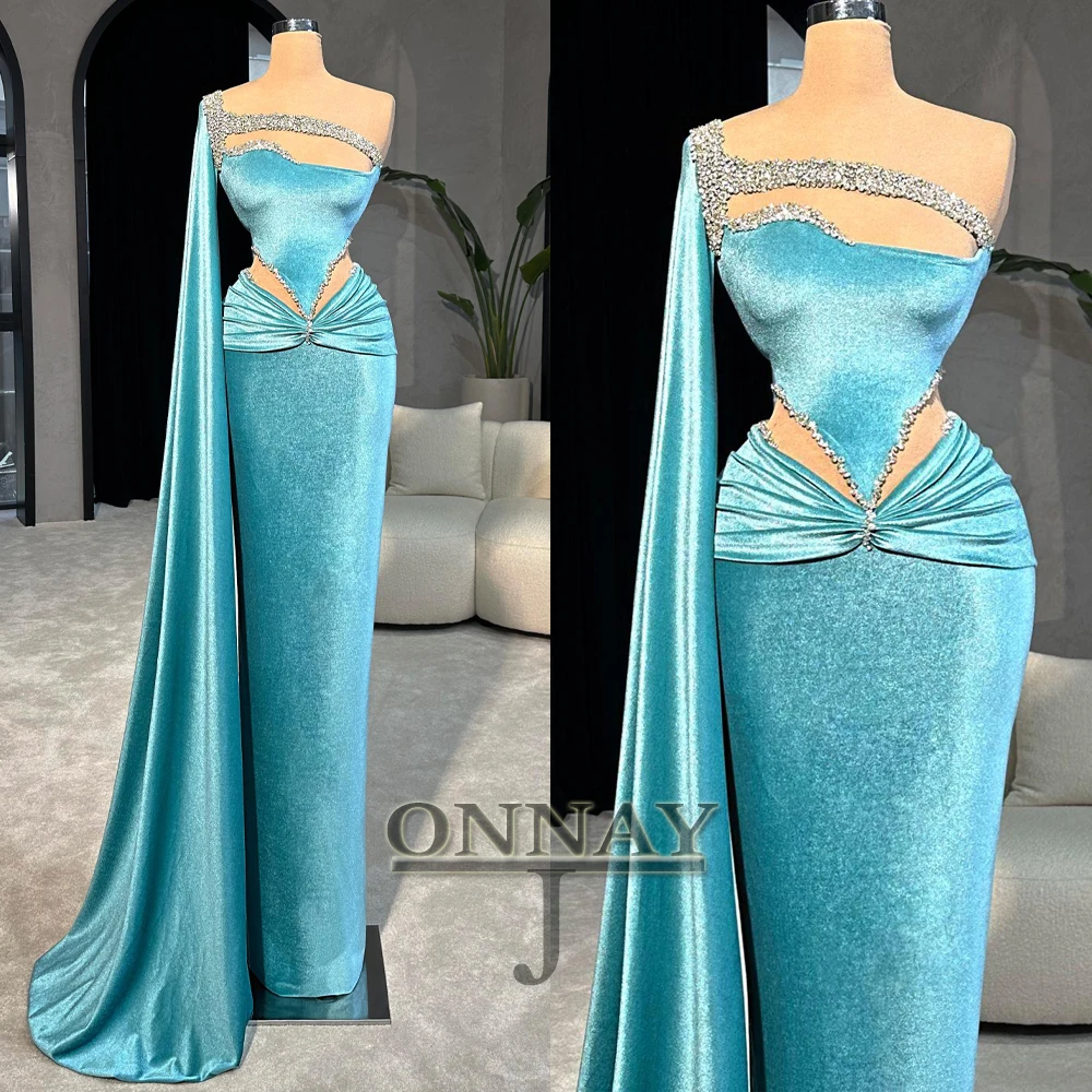 Personalizado veludo sereia recorte vestidos de baile para mulheres capa árabe saudita gala casamento convidado vestido pageant vestidos de fiesta