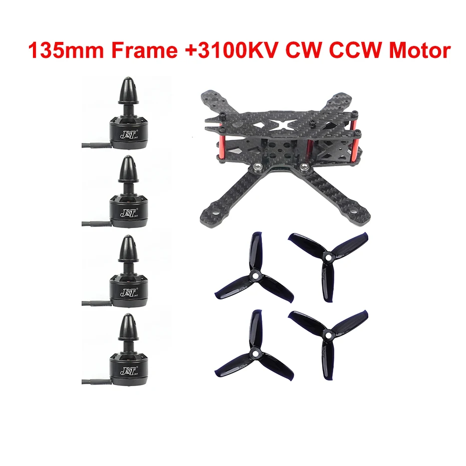 

DIY FS135 135mm FPV Frame Kit Carbon Fiber With 1306 3100KV CW CCW Brushless 3052 Propellers For FPV Racing Drone Quadcopter