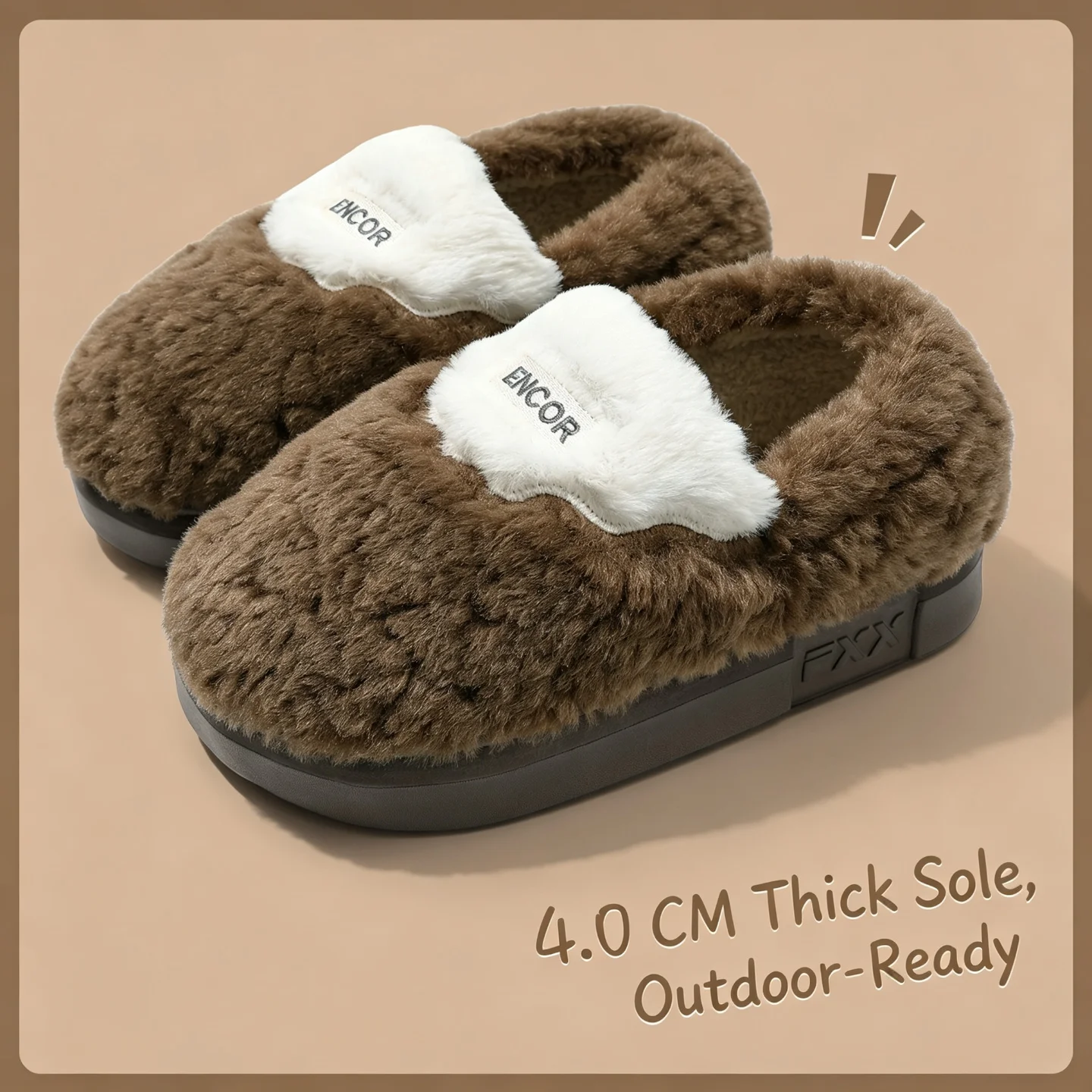 Winter Super Warme Hausschuhe für Damen und Herren, dicke Sohle, Plüsch, weich, bequem, für drinnen, Baumwolle, flauschig, Paar-Schuhe, Freizeit – Detail 4
