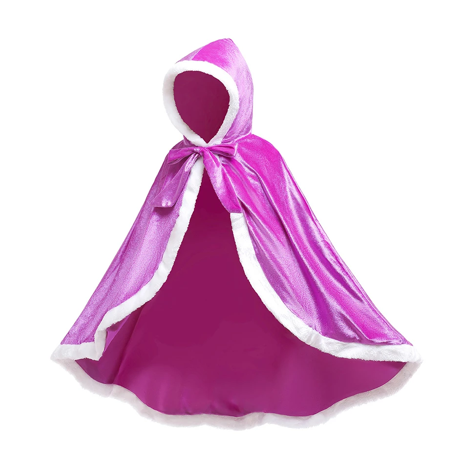 Prinzessin süßer fester Umhang mit Kapuze für Mädchen und Kinder, Winterumhang, Weihnachten, Geburtstag, Halloween, Karneval, Party, Kostüm, Cosplay-Zubehör – Detail 16