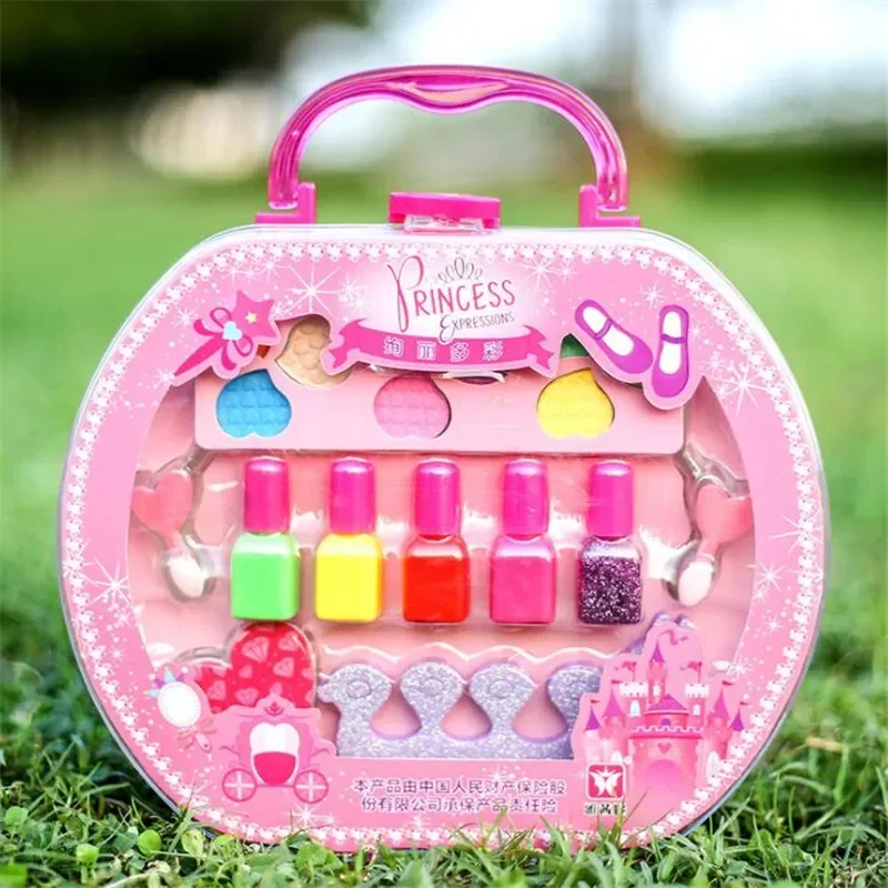 Kit de maquillage non cubique pour filles, jouet de maquillage pour enfants, jeu de simulation, boîte de voyage cosmétique en élasthanne, jouet de beauté pour filles, sécurité