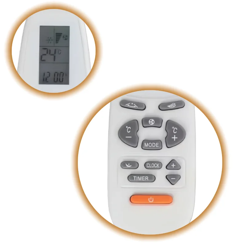 

AUX-E1 Replacement Air Conditioner Remote Control, Infrared AC Controller Spare Parts for Home Household Air Conditioning System