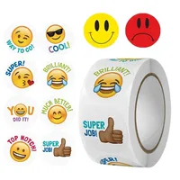 500pcs Party Stickers Smile Angry Sad Face Expression Stickers Thank You Scrapbooking Sticker for Kids Envelope Seal Party decor