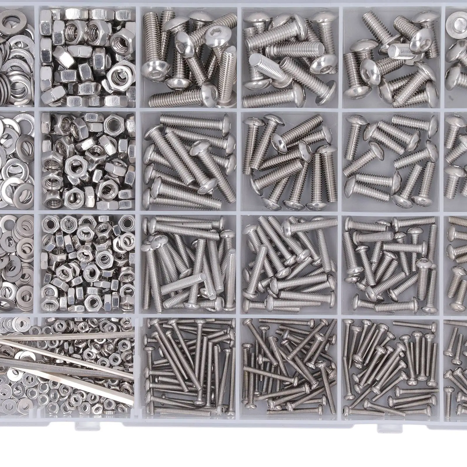 Kit d'Écrou à Vis en Acier Inoxydable, Rondelle Enroulée M2 M3 Figuré M5, Tête Demi-Ronde, Vis à Douille Hexagonale, Rondelles Kg, 884 Pièces