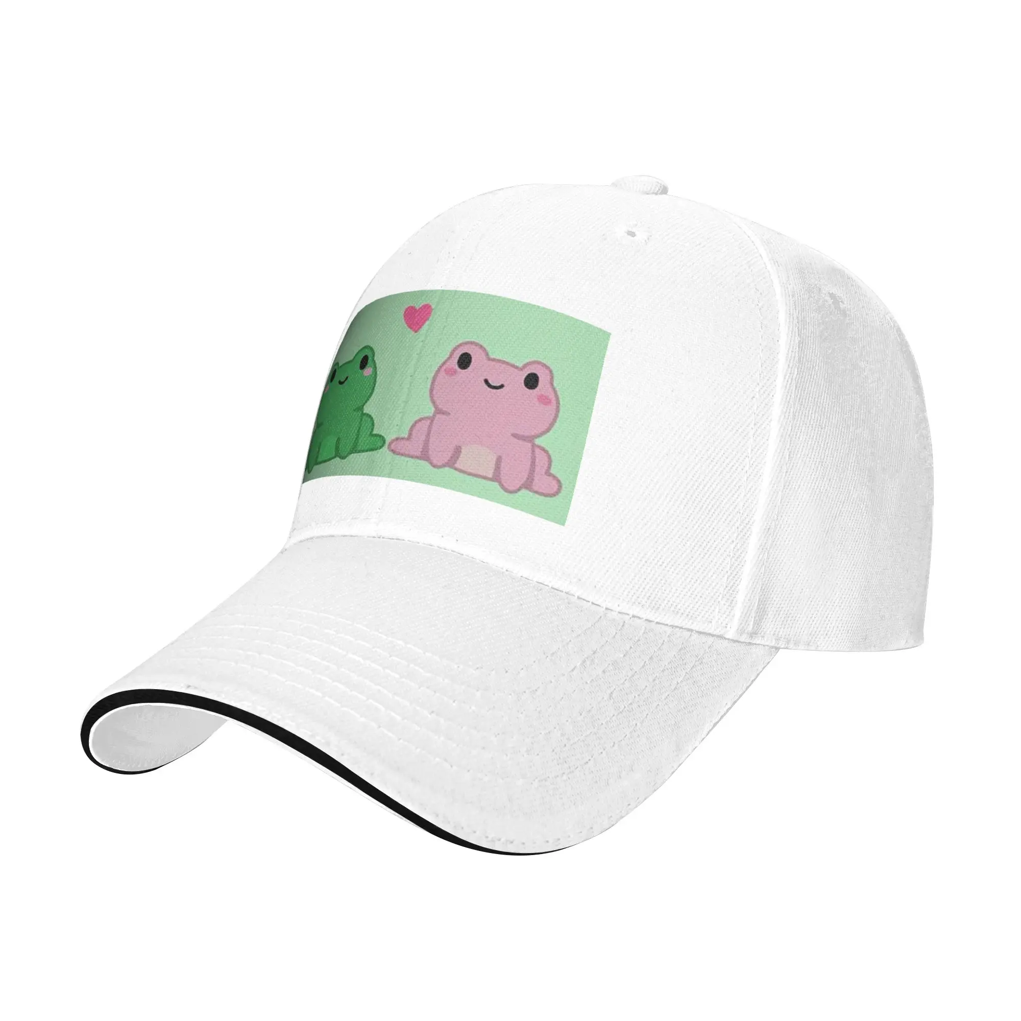 Two Frog Love Heart Cartoon Cap Casual Baseball Caps Adjustable Hat Hip Hop Summer Unisex Baseball Hats Customizable