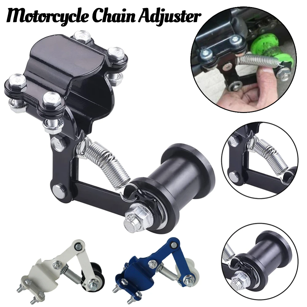 Universal Motorcycle Chain Adjuster with Guide Wheels Pulley Chain Tensioner Adjuster Roller Tools for 50cc-500cc ATV Motocross