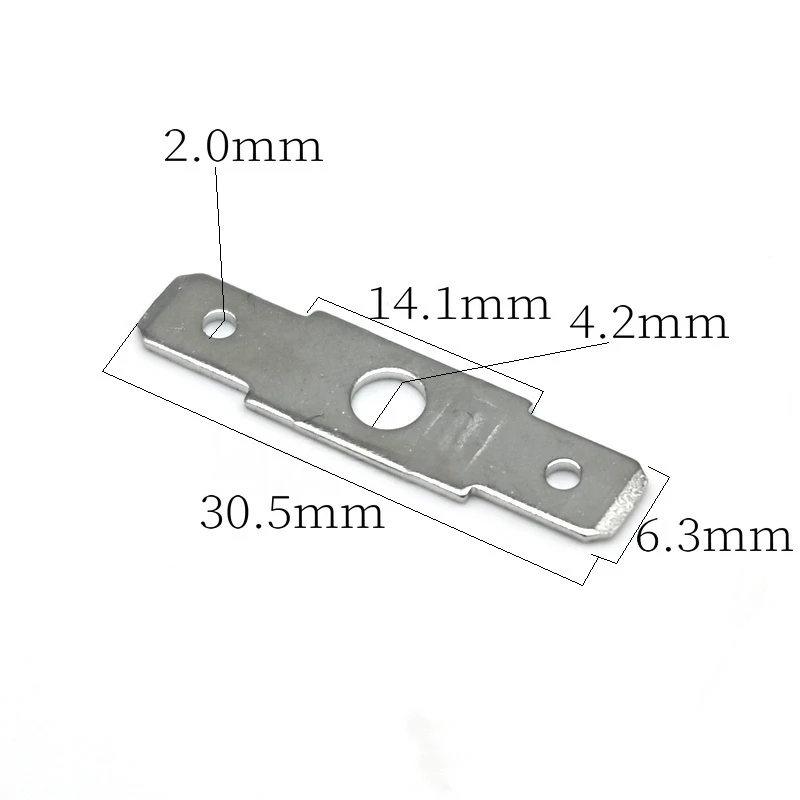 50PCS 6.3 Circuit board connector PCB docking insert solder 250PCB connector, double-ended link insert