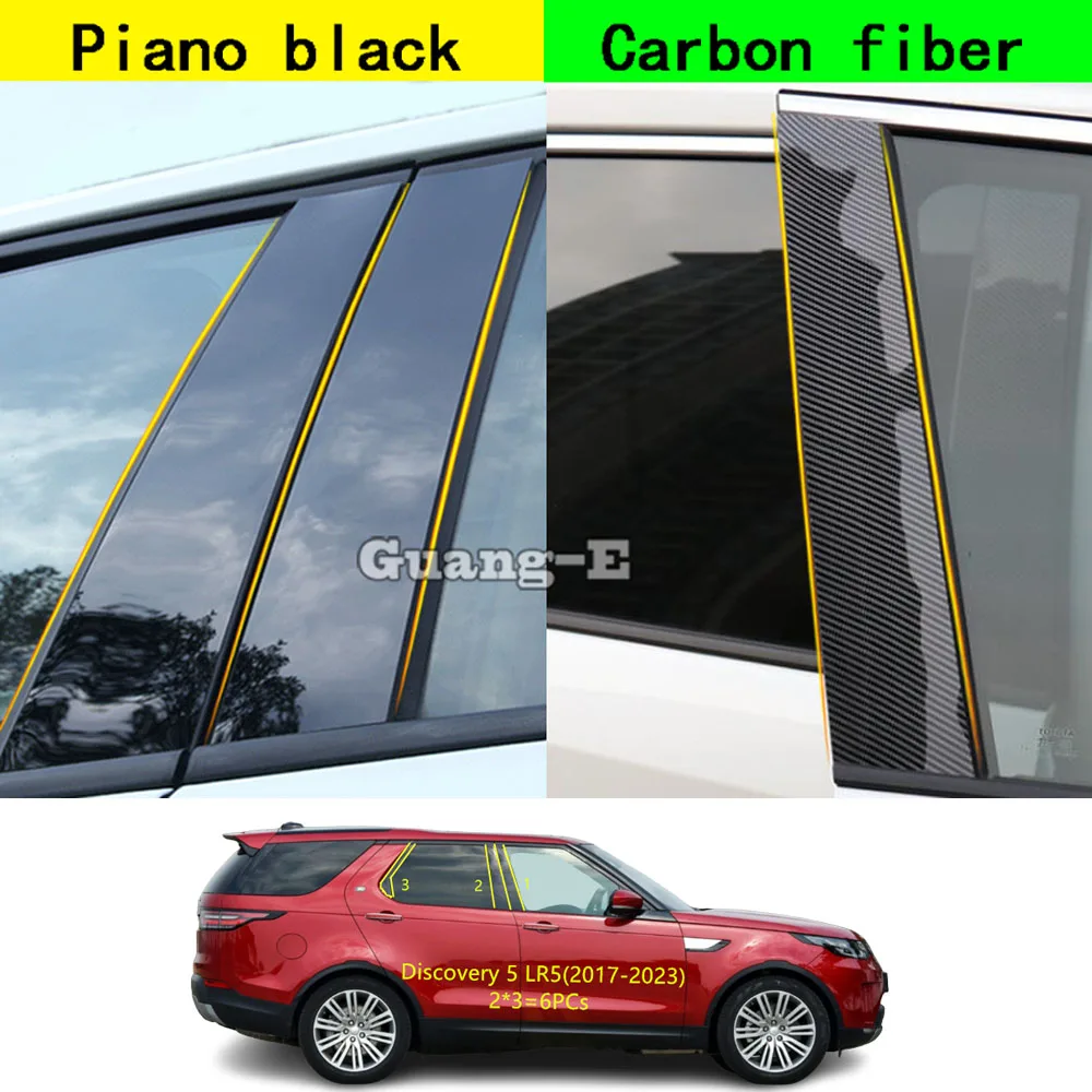 For Land Rover Discovery 5 LR5 2017 2018 2019-2023 Car PC Material Pillar Post Cover Door Trim Window Molding Decoration Sticker