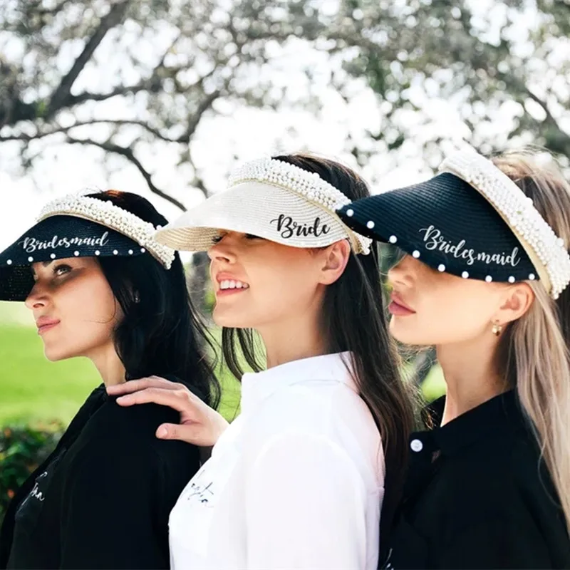 

Солнцезащитные Козырьки с жемчугом и именем подружки невесты