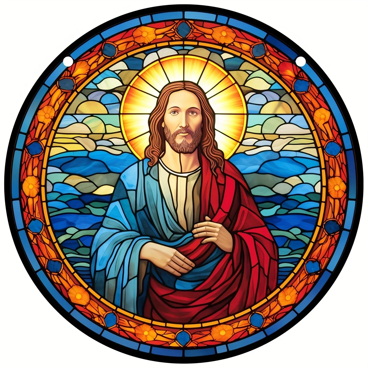 1pc Jesus Stained Window Hanging Christianity Suncatcher Designed For Last Supper Enthusiasts Wall Art Decor Wreath Sign Decor