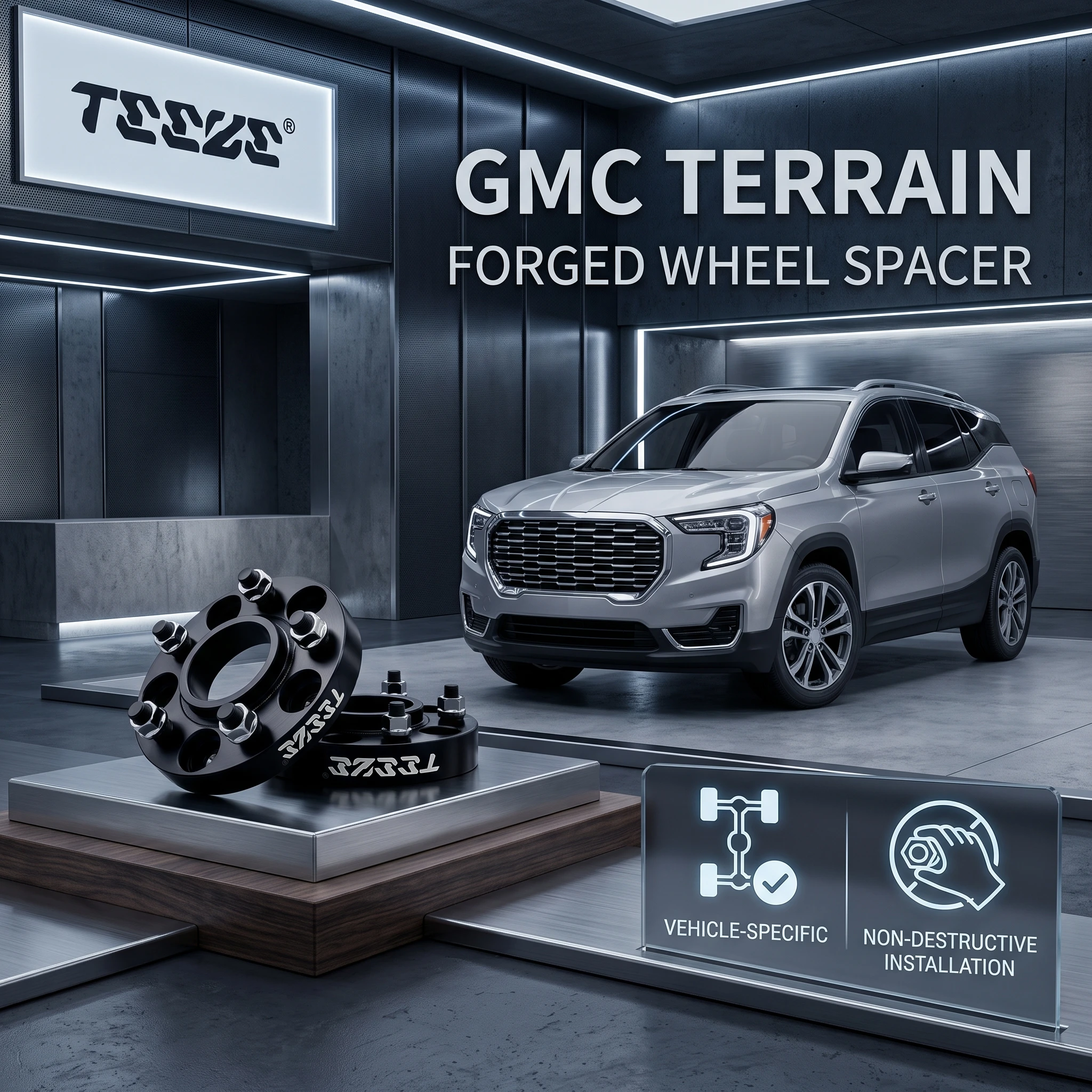 Teeze 2/4pcs 5x115 CB70.3mm M12x1.5 Hub Centric Black Forged wheel spacer For 2018-2025 GMC Terrain Flange Plate15/20/25/30mm
