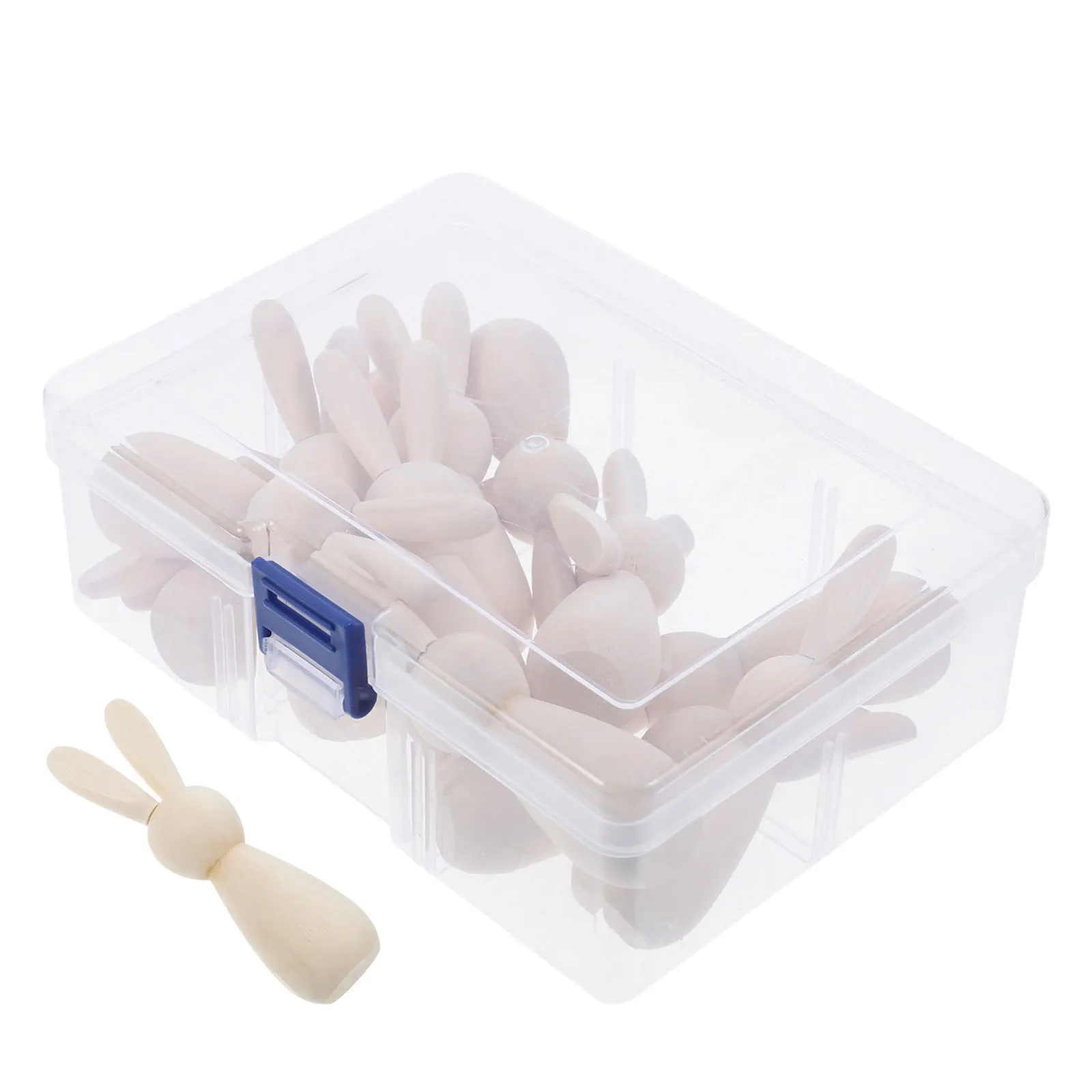 20개 블랭크 우드 토끼 모양 DIY 공예 어린이 페인팅 재미있는 부활절 장식 러스틱 내추럴 피그 피규어 가족 상호작용용