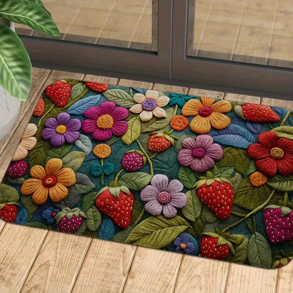 New Three Dimensional Sense Of Flowers Home Entry Carpet Coffee Table Window Aisle Floor Mat Home Decoration Summer