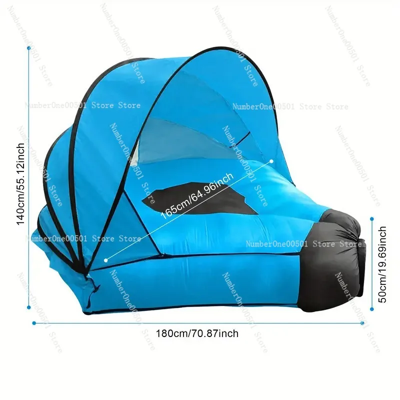 Inflatable Bean Bag Chair for SunRelax with Sunshade Canopy Portable Outdoor Beach Camping