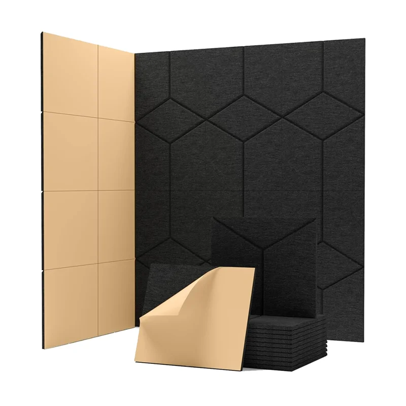 

YHOLI-12 Pack Soundproof Wall Panels Self Adhesive, High Density Sound Proofing Panels For Home Studio, Living Room
