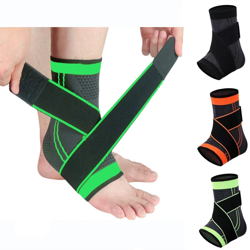 Adjustable Sports Ankle Brace Support Compression Ankle Protector Running Soccer Basketball Gym Ankle Stabilizer Bandage Strap