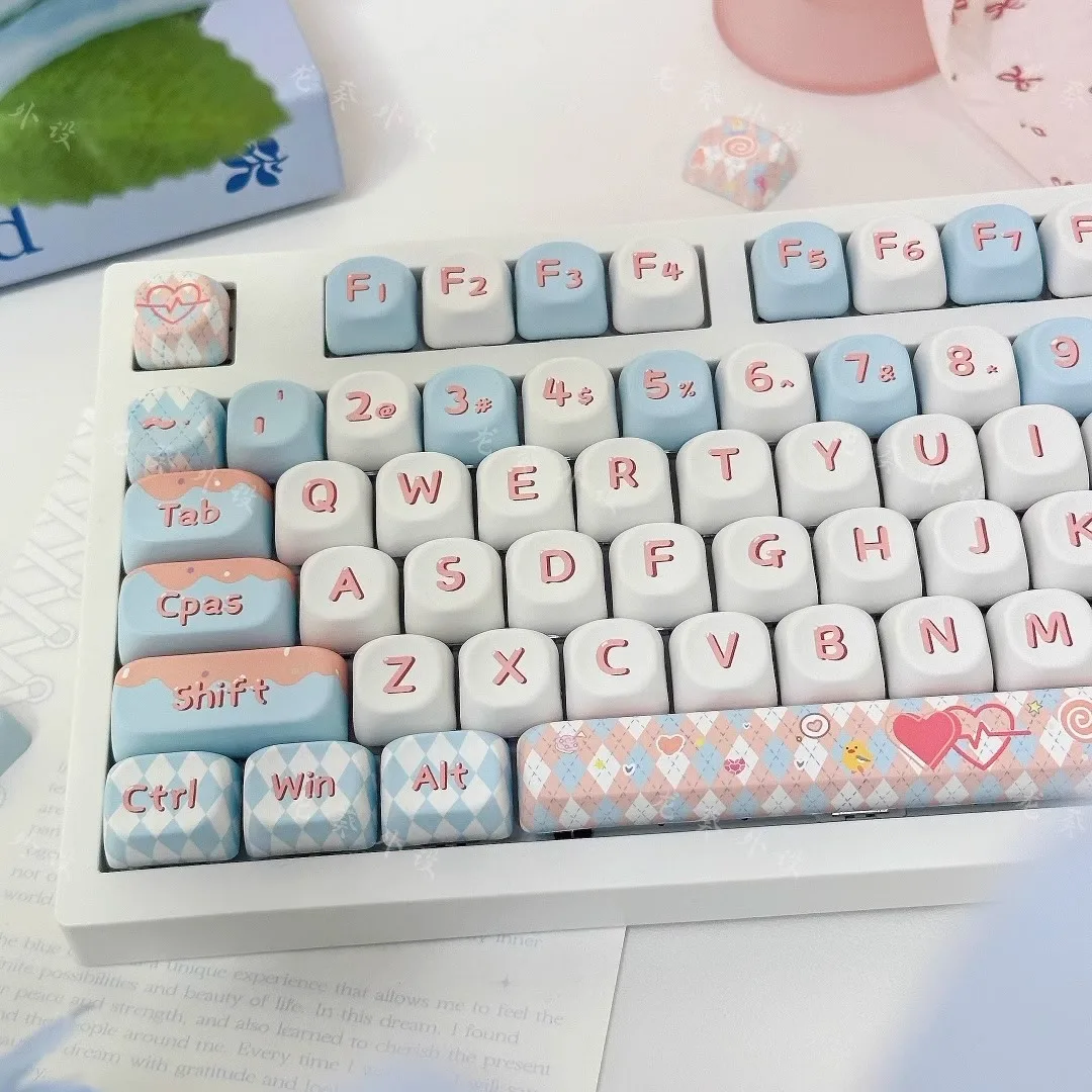 

Cake Keycap Personalized Hand Painted Theme Keycap PBT Five-Sided Sublimation MOA Keycap Adaptation Mechanical Keyboard Cartoon