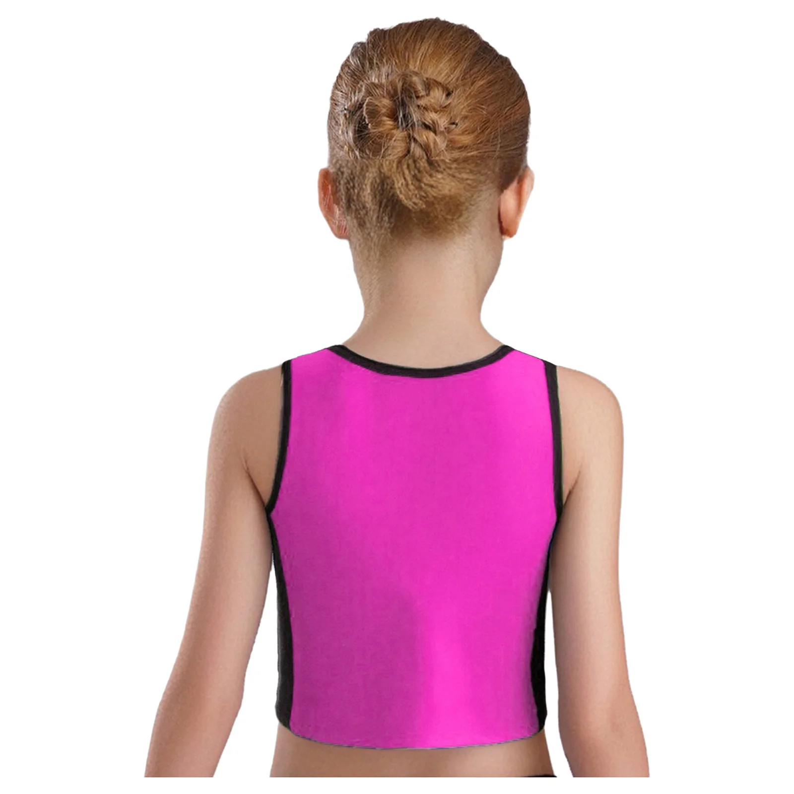 الجاز الهيب هوب الرقص القمم للأطفال الفتيات لامعة الترتر المحاصيل الأعلى اللون كتلة المرقعة تانك القمم سترة الهيب هوب الشارع أزياء رياضية #4