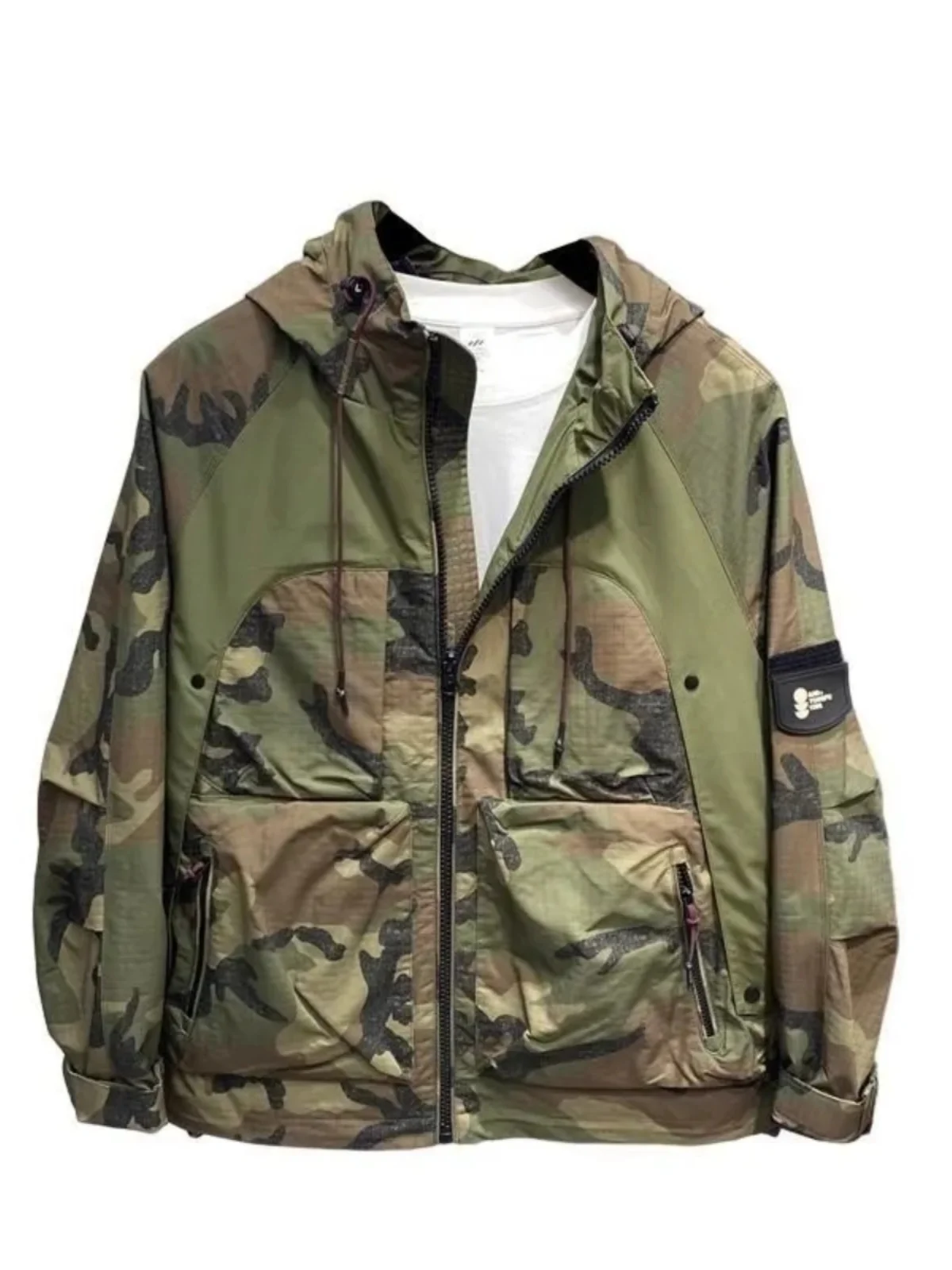 American Sle Camouflage extérieur Jaet hommes printemps automne coupe ample coupe-vent fermeture à glissière longue Sve jeunesse Faion