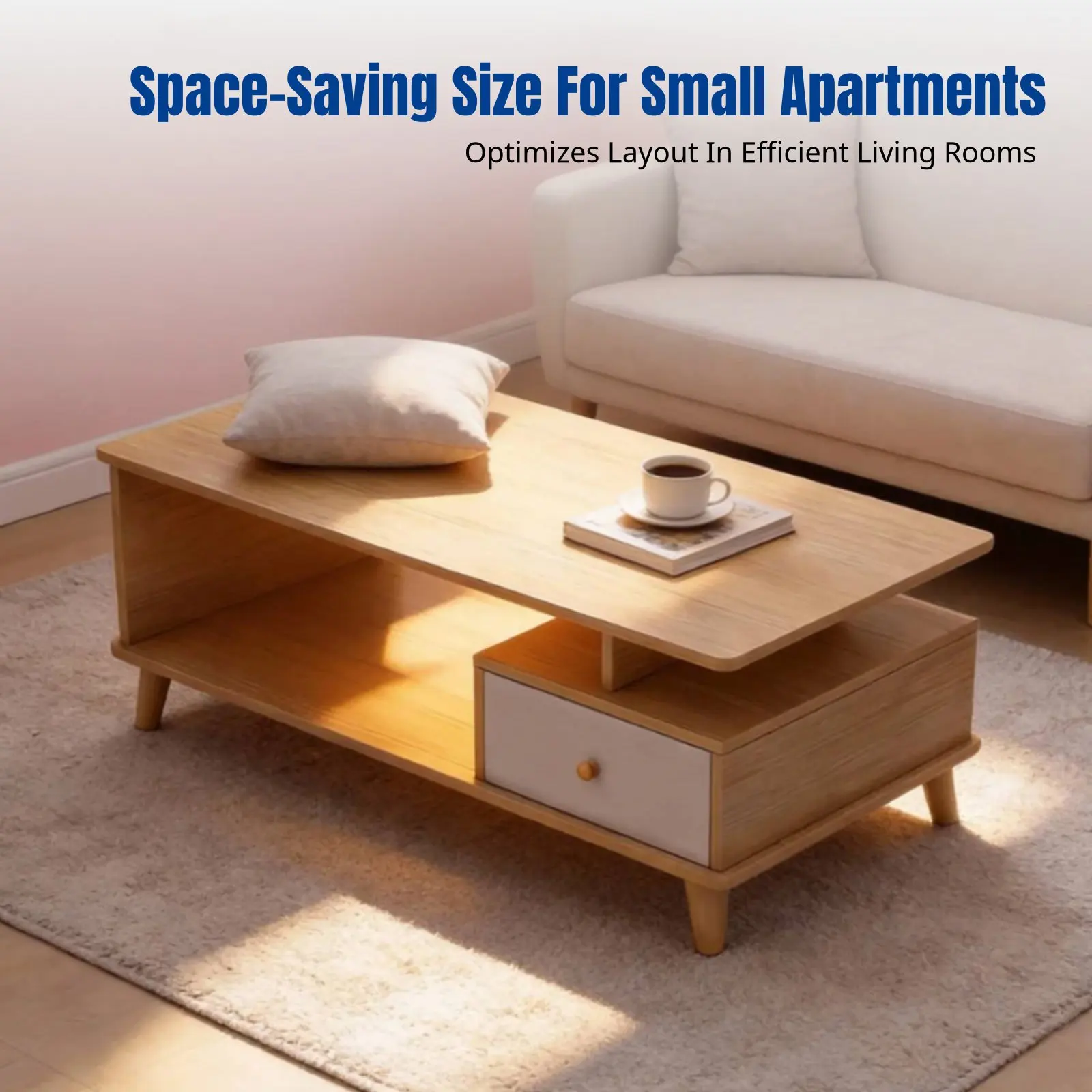 

Маленький журнальный столик для квартиры, скандинавский кофейный столик, современный минималистичный, для гостиной, с местом для хранения, приставной столик к дивану