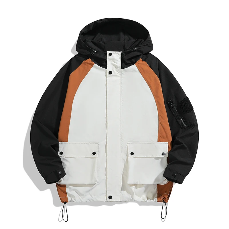 

Мужская модная ветровка-бомбер с капюшоном на молнии, черная, для работы, кемпинга и походов, свободного кроя, из софтшелла, тонкая верхняя одежда