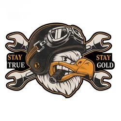 Car Sticker Creativity Personality Bald Eagle Smoking Gold Anime Decal Auto Motorcycle Decor PVC,13cm*13cm