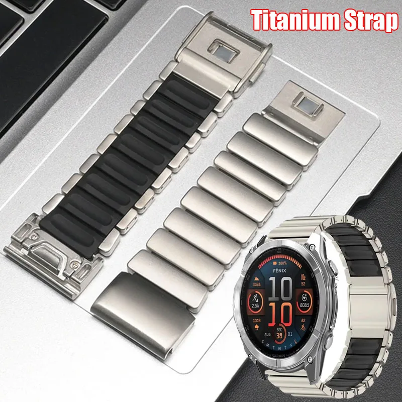 Quickfit 26mm 22mm Magnetisches Titanarmband für Garmin Uhren Fenix 8 7X Pro Tactix 7 EPIX Pro 51mm Enduro 3 2X Instinct 3 2X 50mm