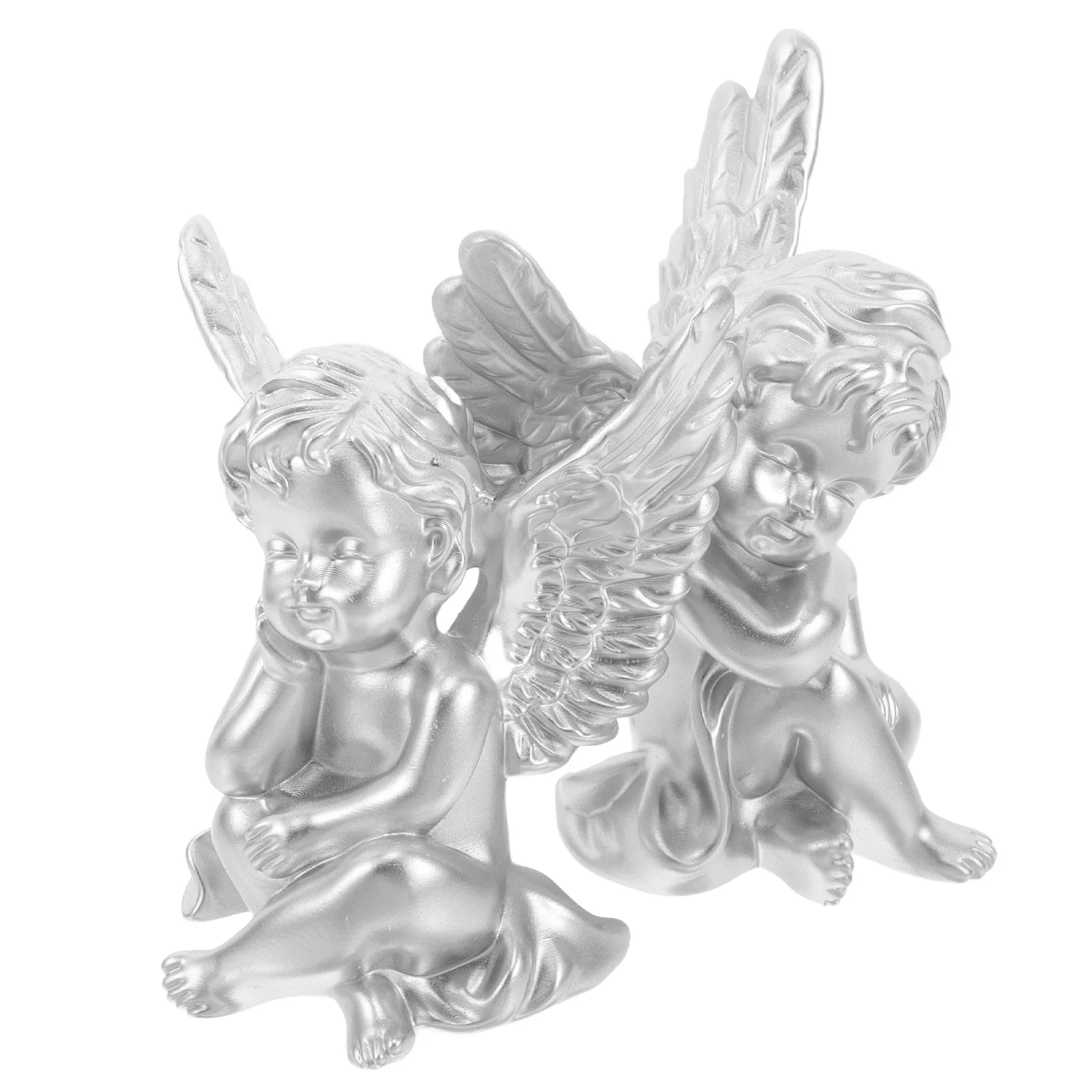 

2Pcs Resin Angel Sculptures Small Detailed Figurines Indoor Decor Gift Statue Angel Statue Present