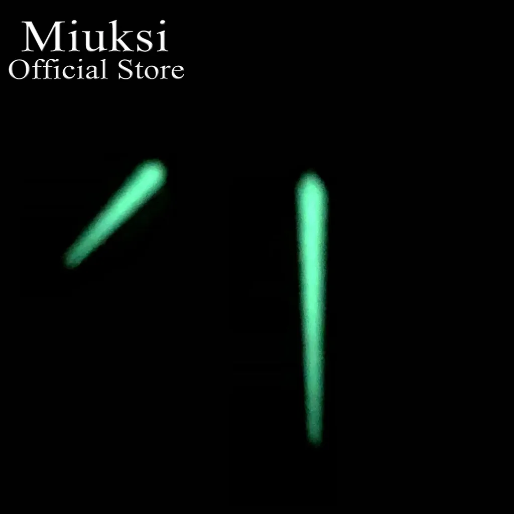 Miuksi silver rose gold watch hands green luminous hands fit NH35 NH36 movement