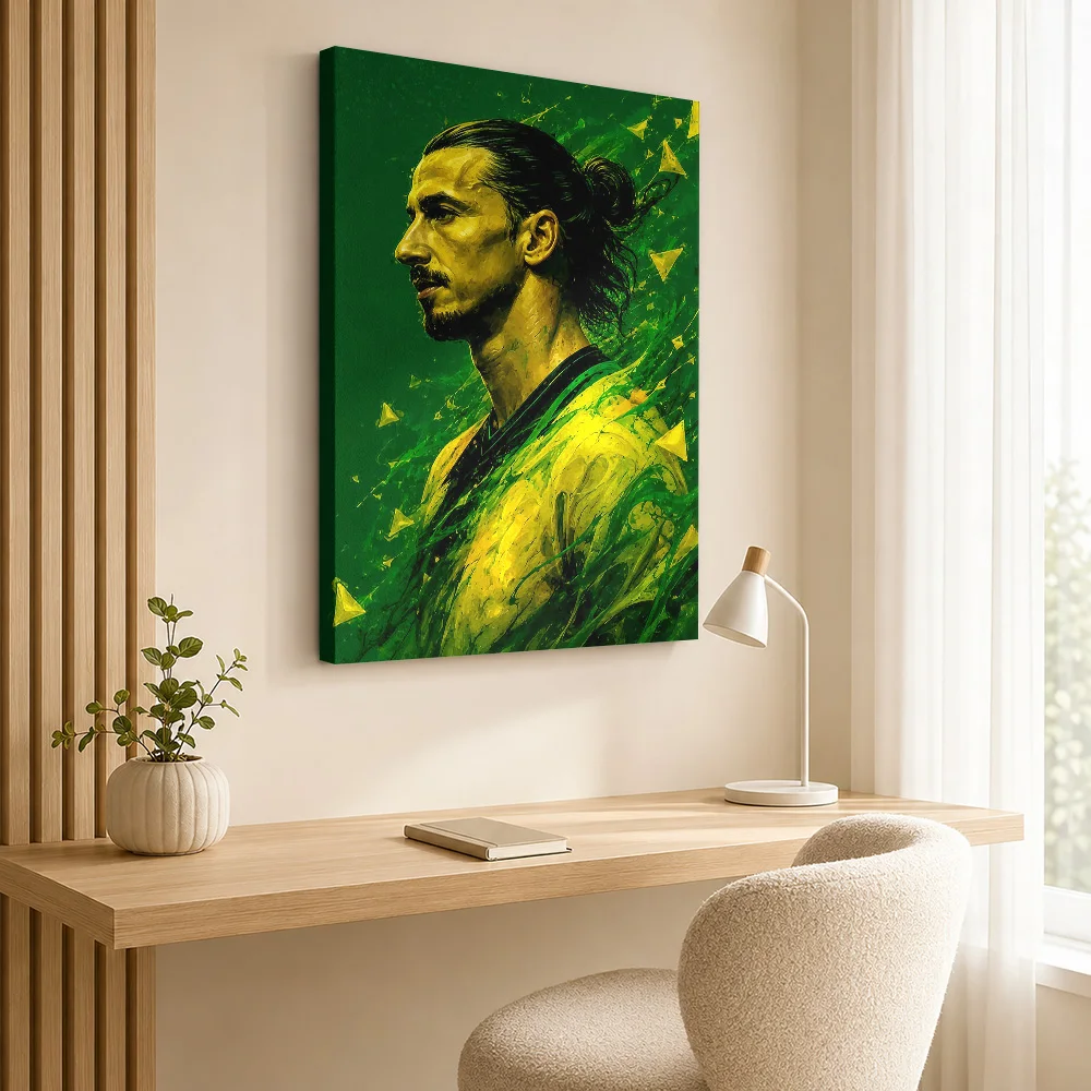 Mohamed Salah Egypt Soccer Jersey Framed Canvas Poster Custom Sports Portrait Canvas Wall Art for Man Cave Decor Ready to Hang
