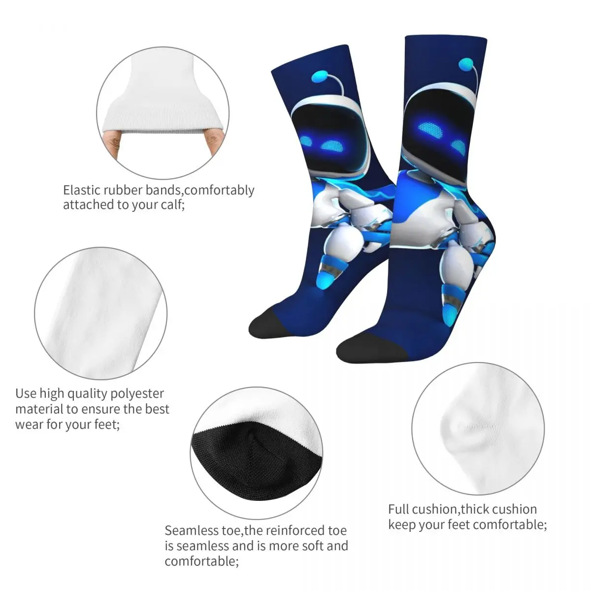 Winter Warm Colorful Unisex Astrobot Pattern Astros Game Socks Sweat Absorbing Sports Socks