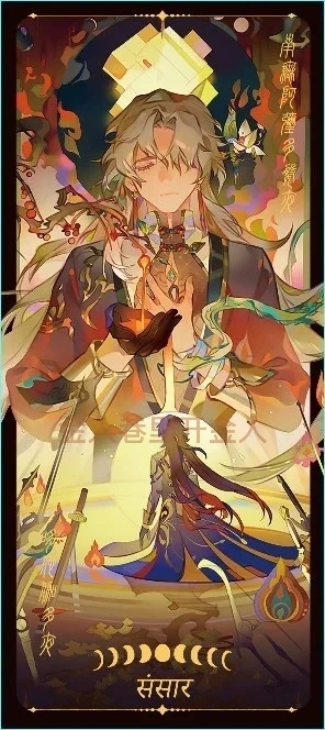 Original Anime Honkai: Star Rail Blade Bookmark Laser Ticket Photo Paper Card Three-layer Mahjong Postcard Cospaly Cartoon Gift