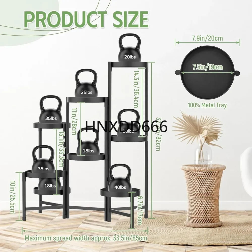 8 Tier Plant Stand for Indoor Outdoor, Tiered Folding Corner Flower Display, Metal 32 Inch Tall, Plant Shelves