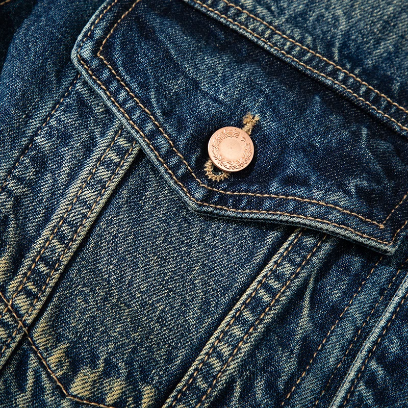 Picture 4: FACTCHECK EU US Size Luxury Quality Denim Jacket Stone Washed Dyed Vintage Work Street Men Denim Jacket
