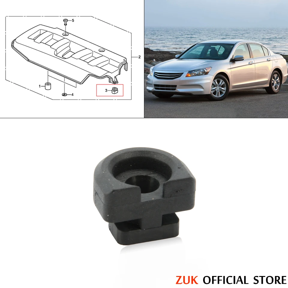 ZUK For HONDA ACCORD 2010-2018 CIVIC 2012-2015 CR-V 2015-2016 ODYSSEY 2016-2021 2Pcs Rubber Bushing Engine Cover Cap Mounting